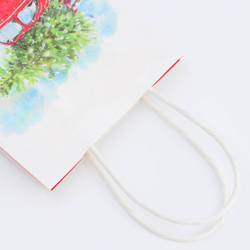 Цена за 3 шт. Пакет бумажный подарочный новогодний крафт Ёлка 16?12?6 см