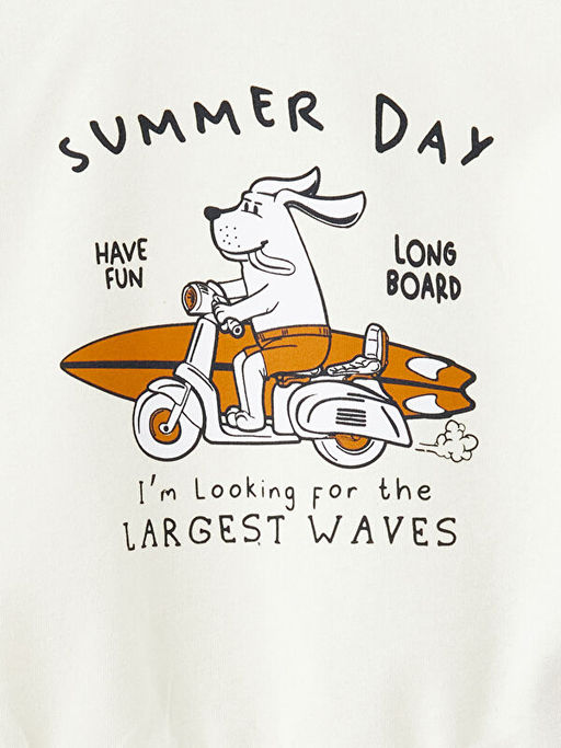 Bisiklet Yaka Uzun Kollu Bask?l? Erkek Bebek Sweatshirt - Waikiki фото 2