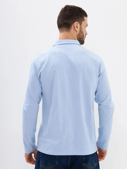 Джемпер мужской с воротником поло GREG G155-TD4-LT0414-1 (голубой)  фото 4