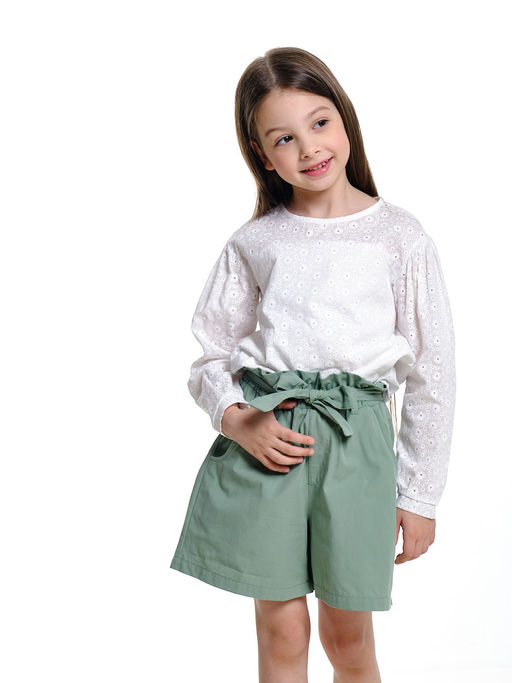 Шорты с пояском текстильные UD 7573 фисташка - Mini maxi фото 8