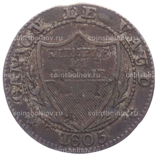 1\2 батцена 1805 года Швейцария Кантон Во