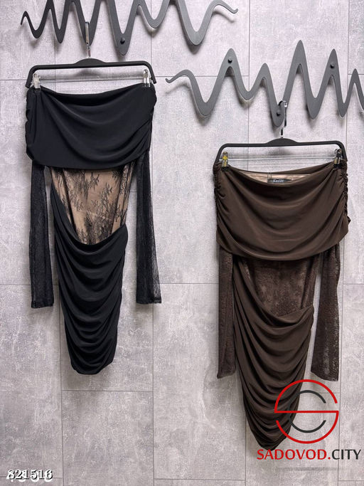 Комбинированное мини платье - Bruno фото 3