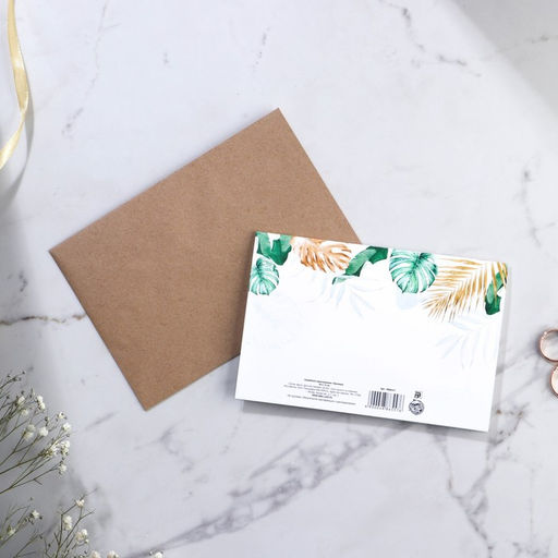 Цена за 8 шт. Приглашение на свадьбу в крафтовом конверте «Тропики», 10×15 см