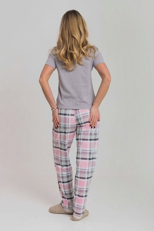 Пижама футболка и брюки М325293Пср розовый/светло-серый - Елена фото 4