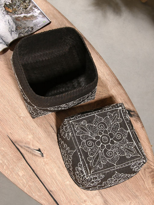 Корзинка плетёная «Бонтанг», 24×24×15 см, бамбук, тёмная