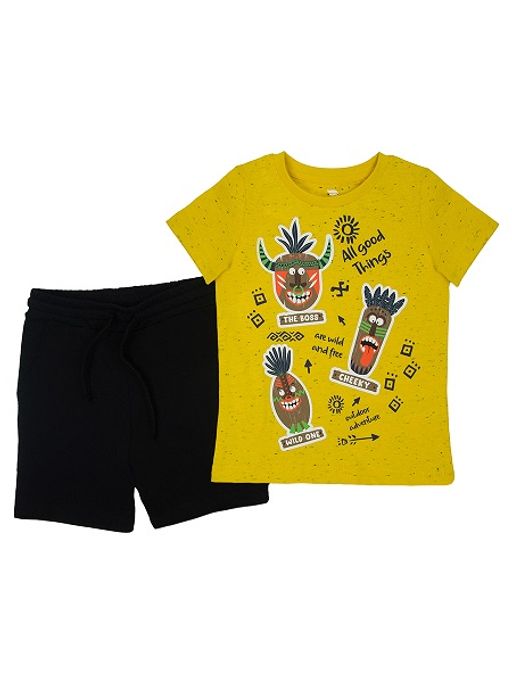 CRB wear/CSKB 90101-30-318 Комплект для мальчика (футболка, шорты),желтый/Ex.Cherubino