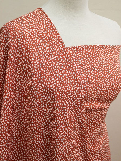 Штапель Фабиана цв.терракотовый, ш.1.45м, вискоза-100%, 90гр/м.кв - Купава фото 2