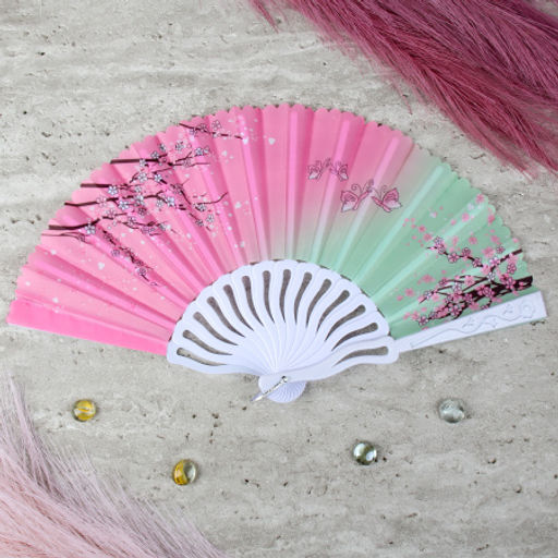 Веер 23 см / 622-8 /уп 12/600/ микс, пластик, полиэстер - Галеонтрейд фото 4