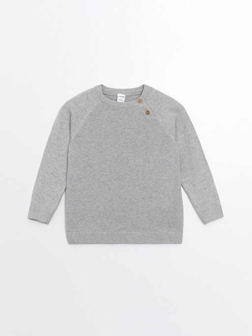 Bisiklet Yaka Uzun Kollu Erkek Bebek Triko Kazak