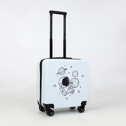 Чемодан детский на колёсах 39 л (S), на молнии, с кодовым замком, 4 колеса, белый