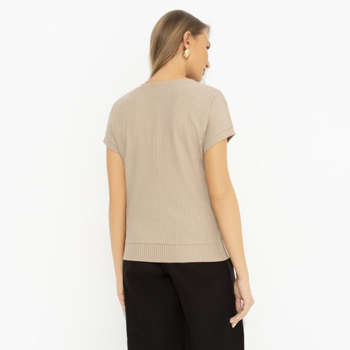 Футболка в рубчик Искусство строить глазки (бежевый) - Charutti фото 5