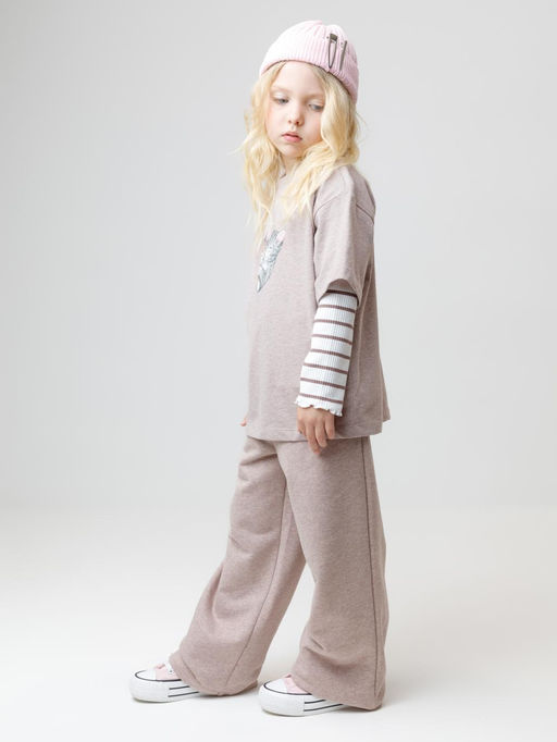 КР 400842/кофейный меланж к575 брюки для дев - Crockid фото 4