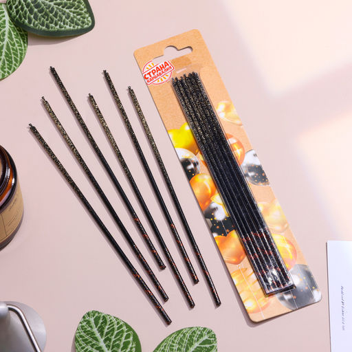 Набор свечей в торт, 6 штук Сияние, жёлтый с чёрным, 17 см - Страна карнавалия фото 2