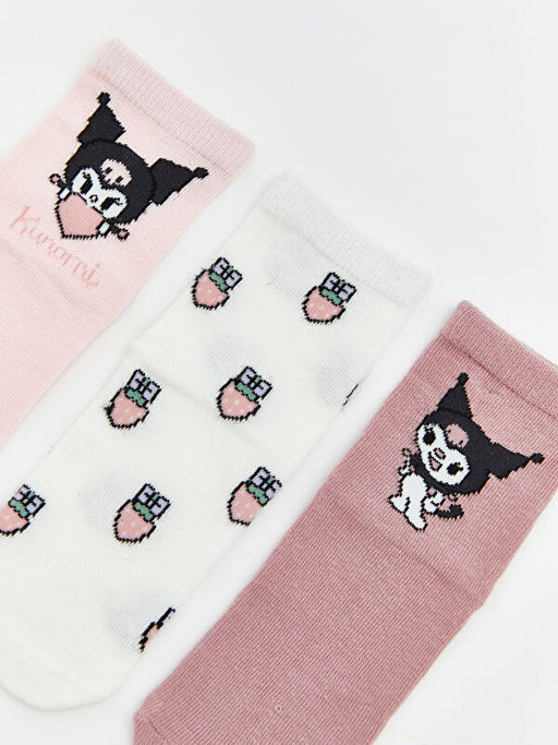 Kuromi Desenli K?z Bebek Soket ?orap 3l?
