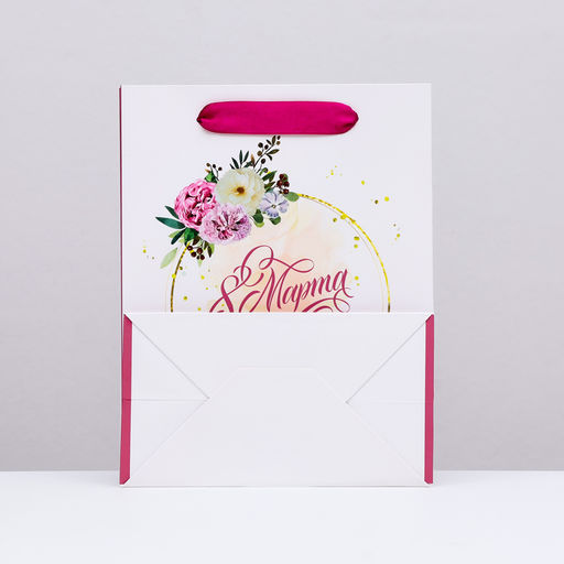 Цена за 2 шт. Пакет подарочный ламинированный вертикальный 8 марта, 18?23?10 см