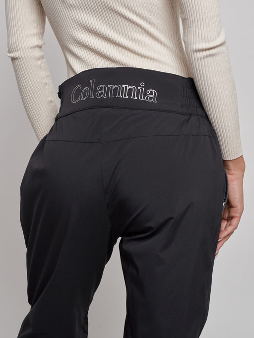 Брюки утепленные спортивные с высокой посадкой женские зимние черного цвета 7141Ch - Colannia фото 10