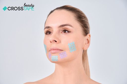 Кросс тейпы для лица CROSS TAPE BEAUTY 2,8 см х 3,6 см размер B цвет мята