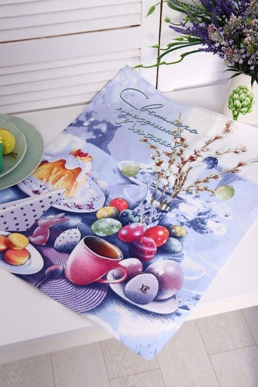 Полотенце 50*60 см. Жемчужная Пасха рогожка хлопок 100% - Лен поволжья фото 3