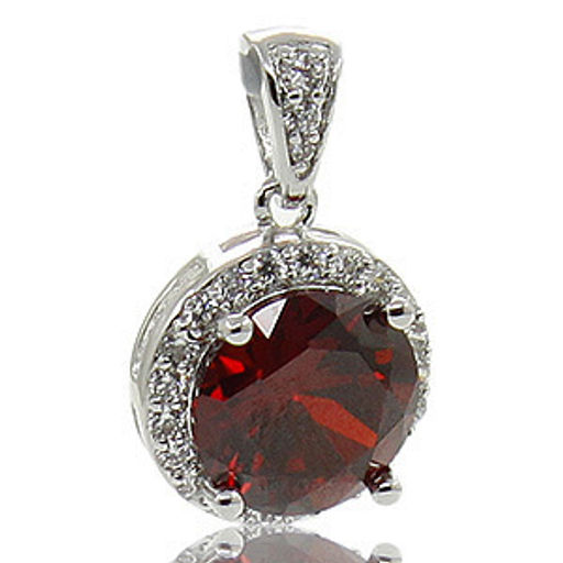 Фианиты красные 6, 8 и 10мм "Екатерина", серьги 6см + кулон 2.5см