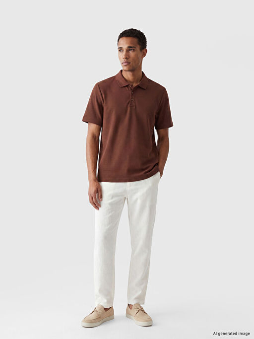 Regular Fit %100 Keten Erkek Pantolon - Waikiki фото 2