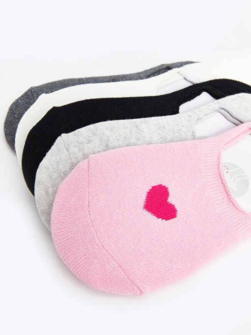 Kalp Desenli K?z ?ocuk Babet ?orap 5li