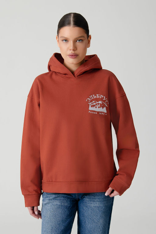 Арт. 15126 Худи женское с капюшоном 44-52 (5 шт) Цвет:терракотовый