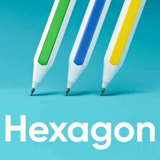 Набор ручек шариковых 12 штук "HEXAGON", узел 0.7мм, чернила синие премиум, микс