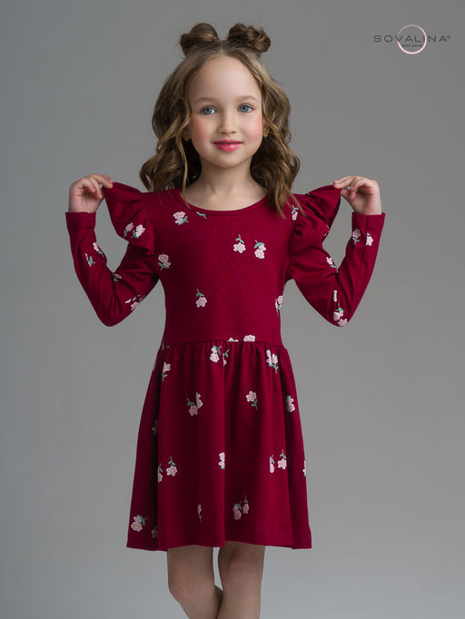 Платье Фея лютики бордо - Sovalina фото 14