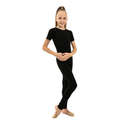 Комбинезон гимнастический Grace Dance, c коротким рукавом, р. 30, цвет чёрный  фото 5