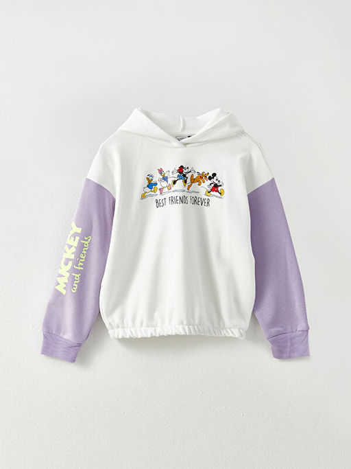 Kap??onlu Disney Bask?l? Uzun Kollu K?z ?ocuk Sweatshirt ve Tayt - Waikiki фото 2