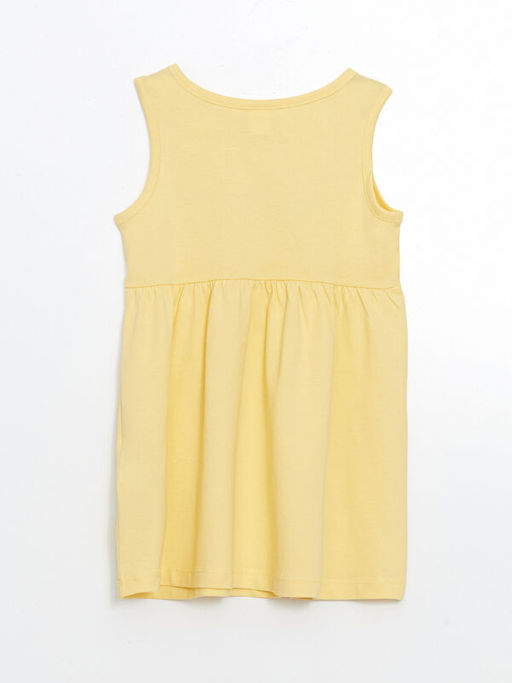 Bisiklet Yaka ?i?ekli K?z ?ocuk Elbise