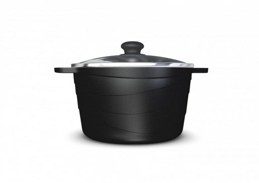 Кастрюля 6л со стекл.крышкой Каменная Черный гранит арт.186660, НЕВА