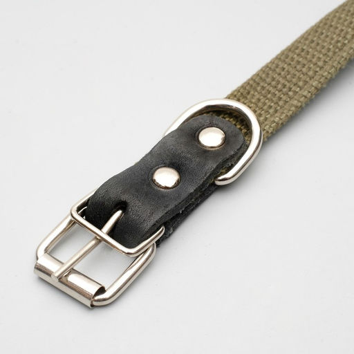 Ошейник брезентовый безразмерный однослойный, 52 х 2 см, ОШ 23-46 см, хаки - Пижон фото 3