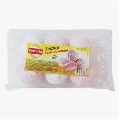 Зефир (Ф001) СЛАДОЯР Бело-розовый вес 280 г (Вижер)