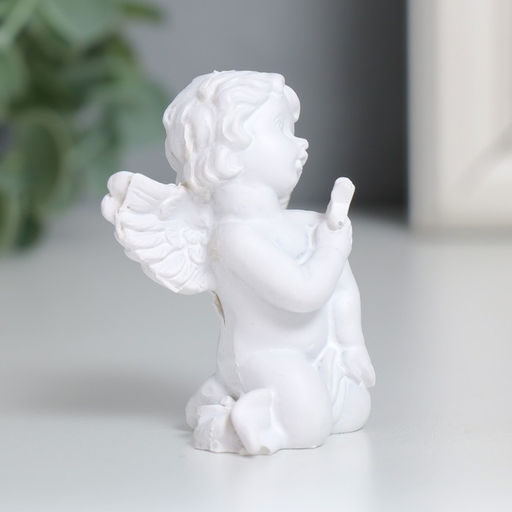 Цена за 2 шт. Фигурка полистоун «Белоснежный ангел со звёздочкой», 4.5×3.5×5.5 см, МИКС