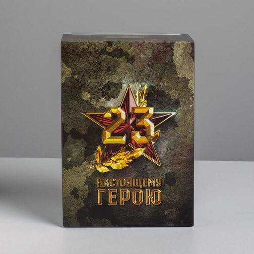 Цена за 2 шт. Коробка подарочная складная, упаковка, С 23 февраля, 16?23?7.5 см