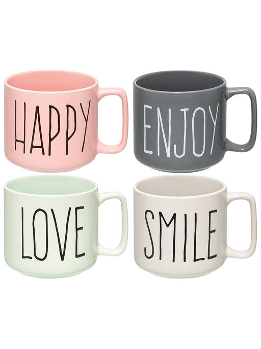 Набор кружек 4 пр. 335 мл 11,5*8,5*8 см Теплые моменты, разноцветные, фарфор - Elan gallery фото 3