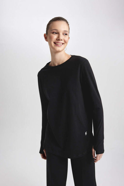 DeFactoFit Длинная футболка с круглым вырезом и длинными рукавами для спортсменов  фото 7