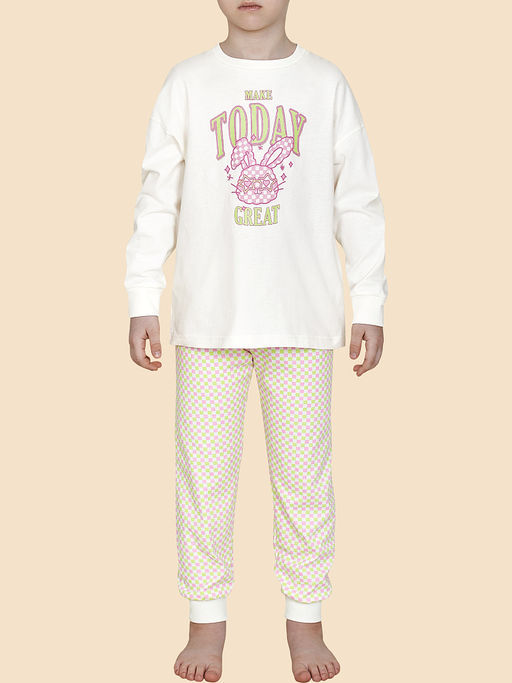 PELICAN, пижама для девочек, Молочный  фото 3