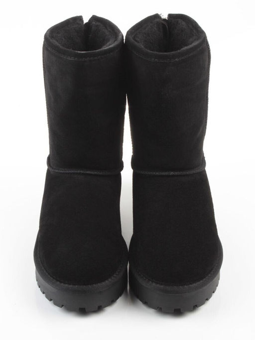 04-PAYH17-1Z BLACK Угги женские (натуральная замша, 100% шерсть)