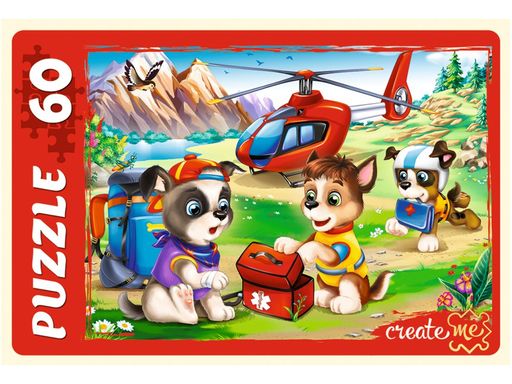 Puzzle 60 элементов "Добрые щенки - спасатели" (ПУ60-0463)