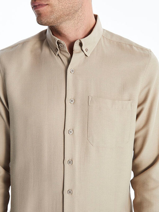 Regular Fit Uzun Kollu Arm?rl? Erkek Dokulu G?mlek