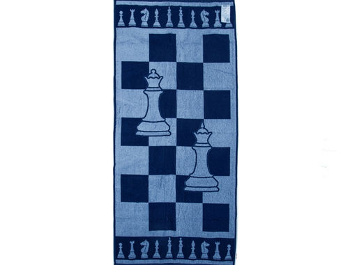 6с102.411ж1 Шахматы (т.синий2) Полотенце махровое 67х150см