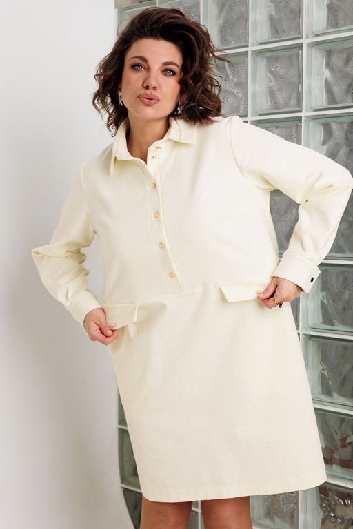 Платье BegiModa 1065 молочный  фото 4