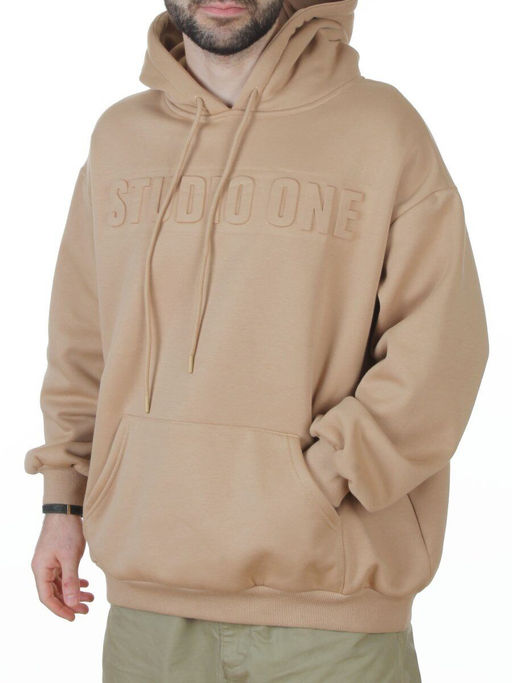2811 BEIGE Худи унисекс мужское (95% хлопок, 5% спандекс)