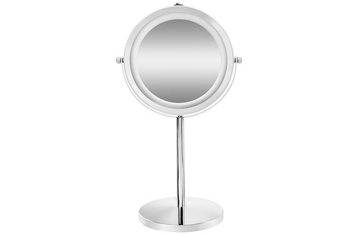 Зеркало двустороннее на подставке 20,5*13,5*36 см "Хром" 5-кратный зум, со светод. подсветкой