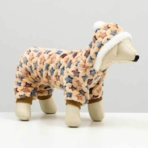 Комбинезон Звёзды с капюшоном, размер L (ДС 35 см, ОГ 45 см, ОШ 35 см), бежевый - Simaland фото 16