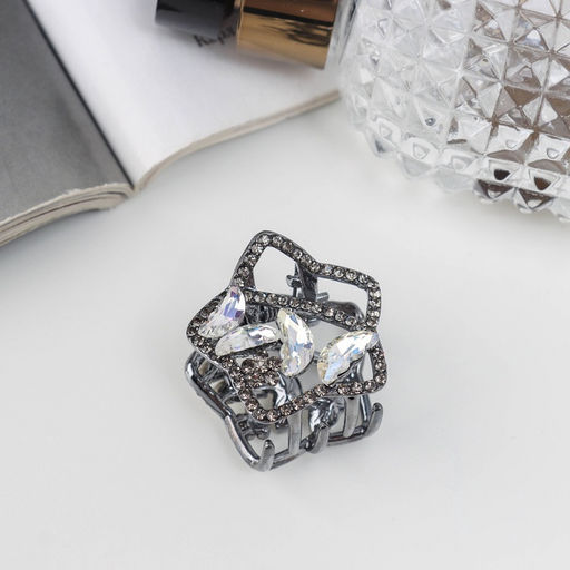 Цена за 6 шт. Крабик для волос «Флоранс галант», звезда, 3 см, чёрный