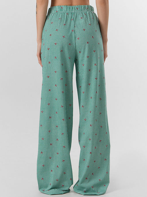 Брюки женские в зеленую клетку