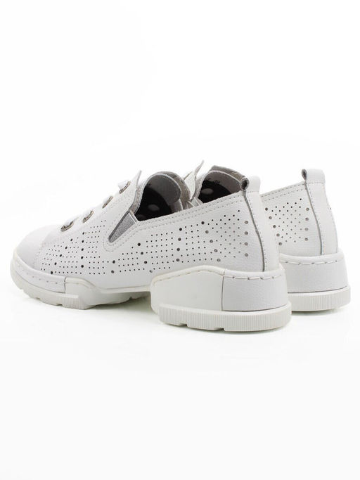 03-YB13-2 WHITE Полуботинки летние женские (натуральная кожа)